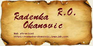 Radenka Okanović vizit kartica
